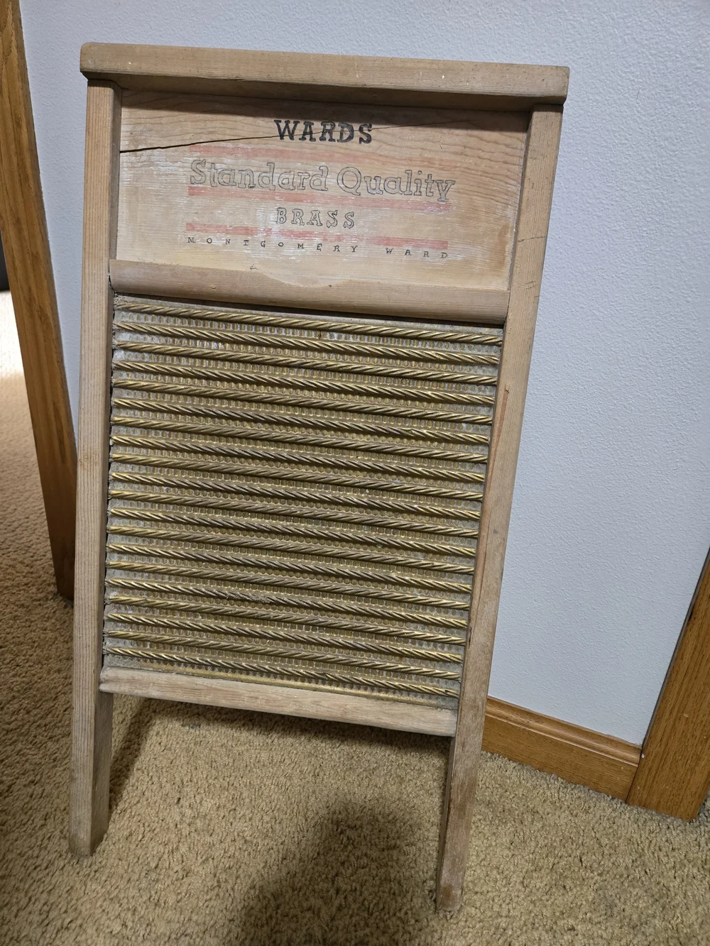 Vintage Wards Standard Quality Brass Washboard Antique Farmhouse Decor Home